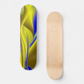 3D Abstrakt in Gelbblau Skateboard (Vorderseite)