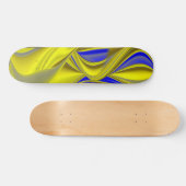 3D Abstrakt in Gelbblau Skateboard (Horizontal)