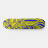 3D Abstrakt in Gelbblau Skateboard (Horizontal)
