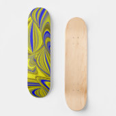 3D Abstrakt in Gelbblau Skateboard (Vorderseite)