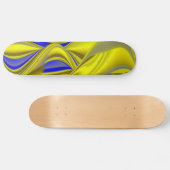 3D Abstrakt in Gelbblau Skateboard (Horizontal)