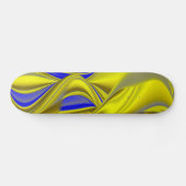 3D Abstrakt in Gelbblau Skateboard (Horizontal)