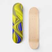 3D Abstrakt in Gelbblau Skateboard (Vorderseite)