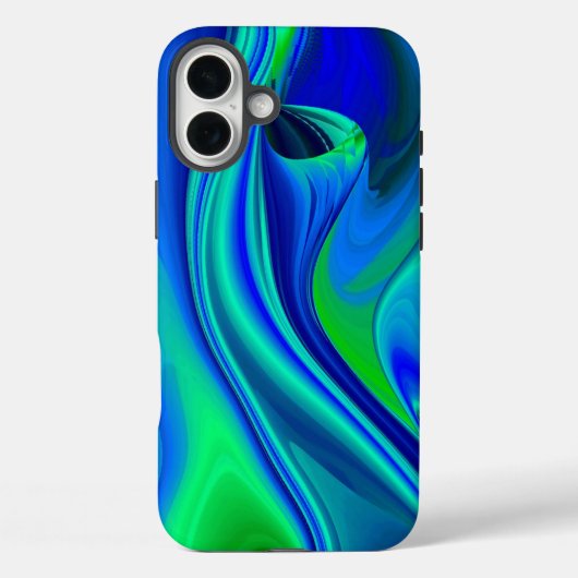 3D Abstrakt in grün blau lila Case-Mate iPhone Hülle (Rückseite)