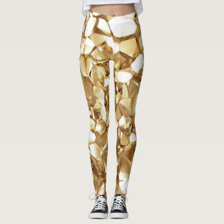3D-abstrakte Kristall-Goldstruktur. Leggings