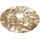 3D-abstrakte Kristall-Goldstruktur. Polyester Weihnachtsbaumdecke (Schrägansicht)