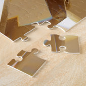 3D-abstrakte Kristall-Goldstruktur. Puzzle (Seite)