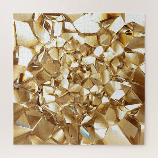 3D-abstrakte Kristall-Goldstruktur. Puzzle (Vertikal)
