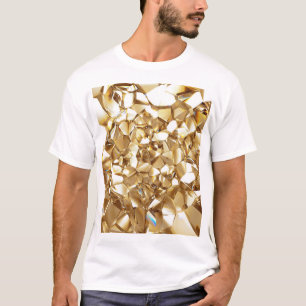 3D-abstrakte Kristall-Goldstruktur. T-Shirt