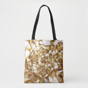 3D-abstrakte Kristall-Goldstruktur. Tasche
