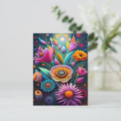 3D-Abstrakte Kunstgestaltung Postkarte (Stehend Vorderseite)