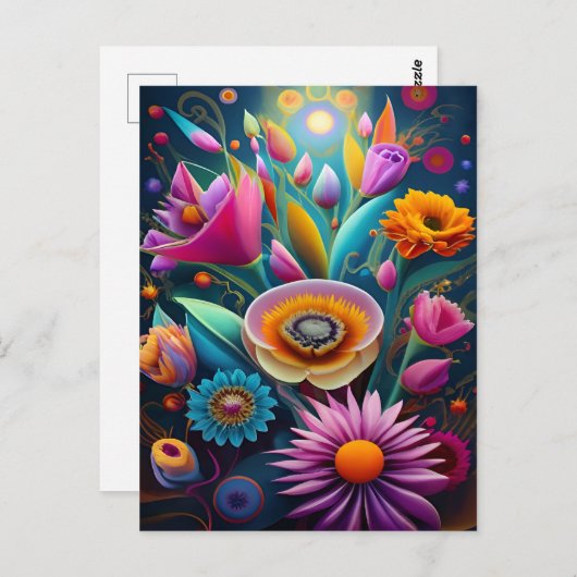 3D-Abstrakte Kunstgestaltung Postkarte (Vorne/Hinten)