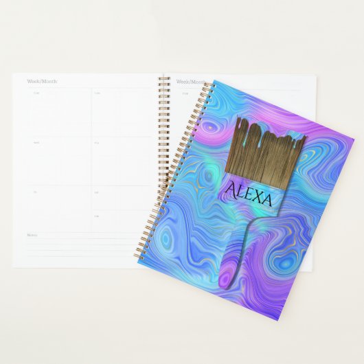 3D-Abstrakte Pinselspitze mit Name Planer (Anzeige)