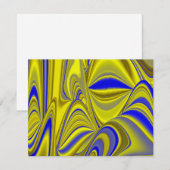3D abstrakte Regenbogenkunst in Gold Gelb Blau (Vorne/Hinten)