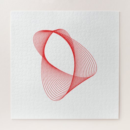 3D abstrakte rote Form Puzzle (Horizontal)