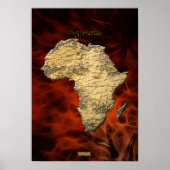3D AFRICAN MAP Rotes Fraktal Art Poster (Vorne)