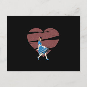 3D Alice & Red Heart Postkarte