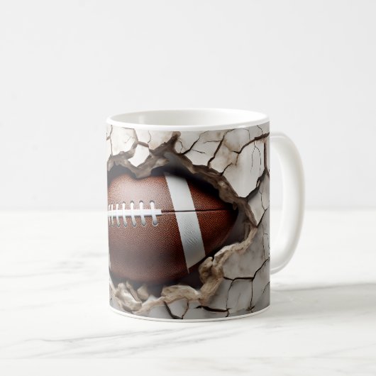 3D-amerikanischer Fußball Kaffeetasse (VorderseiteRechts)