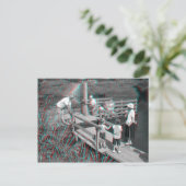 3D Anaglyph - Hampton Lode Ferry, Shropshire, Vere Postkarte (Stehend Vorderseite)