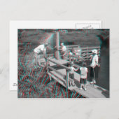 3D Anaglyph - Hampton Lode Ferry, Shropshire, Vere Postkarte (Vorne/Hinten)