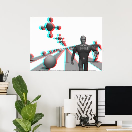 3D-Anaglyphe: Spaceport Poster (Heimbüro)