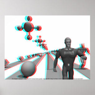 3D-Anaglyphe: Spaceport Poster