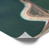 3D-Anaglyphe von P51 n Spitfire über Flugplatz Poster (Ecke)