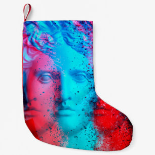 3D Anaglypheneffekt. Covid-Mutanten. David Apollo. Kleiner Weihnachtsstrumpf