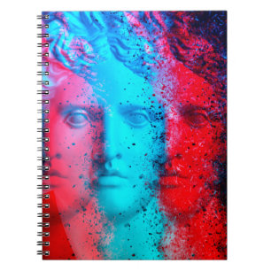 3D Anaglypheneffekt. Covid-Mutanten David Apollo. Notizblock