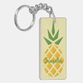 3D Ananas- und Ananas-Muster Schlüsselanhänger (Vorderseite links)