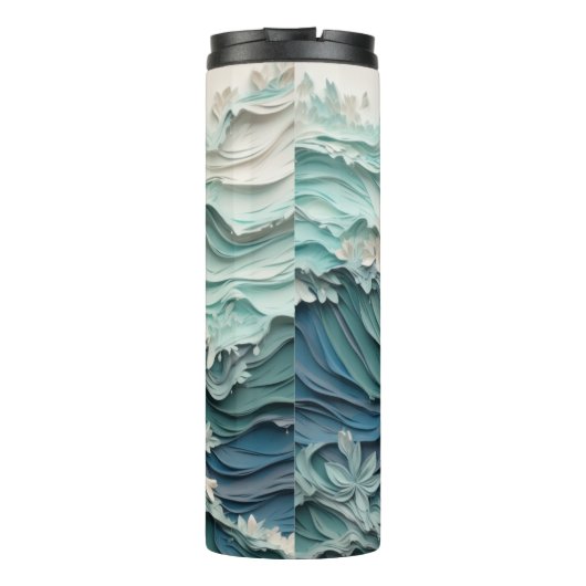 3d Anchor Sea Waves Art Thermosbecher (Rückseite)