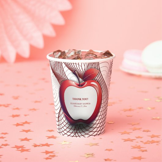 3D-Apfel unserer geometrischen Babydusche der Auge Pappbecher (Insitu)