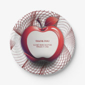 3D-Apfel unserer geometrischen Babydusche der Auge Pappteller (Vorderseite)