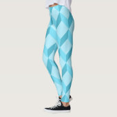 3D Aqua Blue Cubes Geometric Leggings (Links)