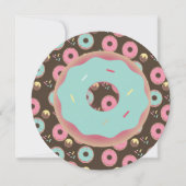 3D Aquamarin und rosa Donut Sprinkle Mix Runde Einladung (Vorderseite)