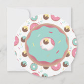 3D Aquamarin und rosa Donut Sprinkle Mix Runde Einladung (Vorderseite)