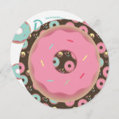 3D Aquamarin und rosa Donut Sprinkle Mix Runde Einladung (Vorne/Hinten)