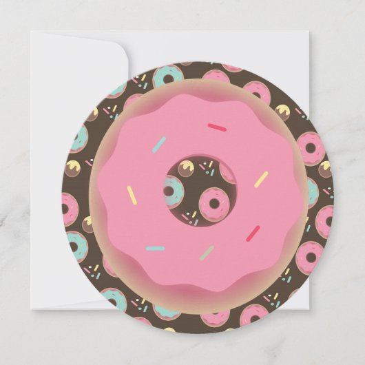3D Aquamarin und rosa Donut Sprinkle Mix Runde Einladung (Vorderseite)