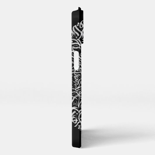 3D Art arabicus Buchstaben schwarz iPhone Hülle (Rechte Seite)