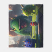 3D Art Fantasy World Niedliche Monster Fleecedecke (Vorderseite)