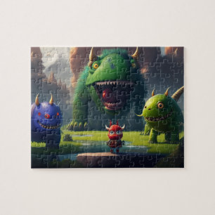 3D Art Fantasy World Niedliche Monster Puzzle