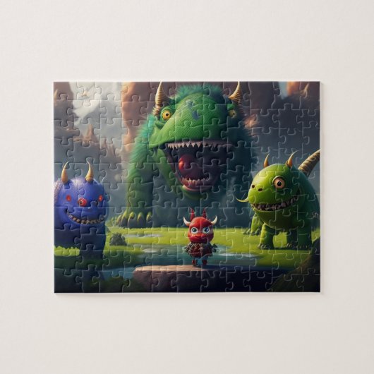 3D Art Fantasy World Niedliche Monster Puzzle (Horizontal)