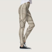 3d Atemberaubende Textur Muster in Steinbraun Leggings (Rechts)