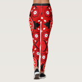 3d Atemberaubendes Stammmuster in Phantastisch rot Leggings (Rückseite)