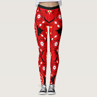 3d Atemberaubendes Stammmuster in Phantastisch rot Leggings
