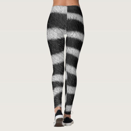 3d Atemberaubendes Tiermuster bei Zebra-Hautdesign Leggings (Rückseite)