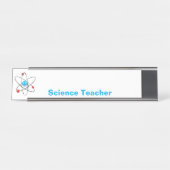 3D-Atom mit blauem Kern-Lehrer Schreibtischnamensplakette (Vorderseite )