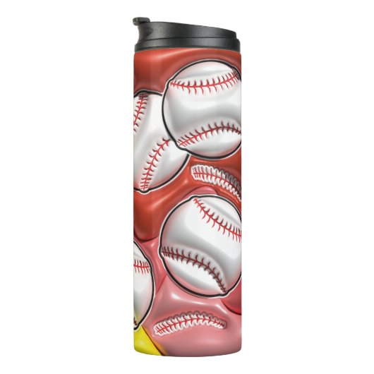 3D-aufgeblähter Effekt Baseballtumbler Thermosbecher (Nach rechts gedreht)