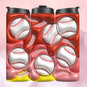 3D-aufgeblähter Effekt Baseballtumbler Thermosbecher
