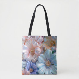 3D Aufgeblasene Pastell-Blume Nahtlose Muster Tasche